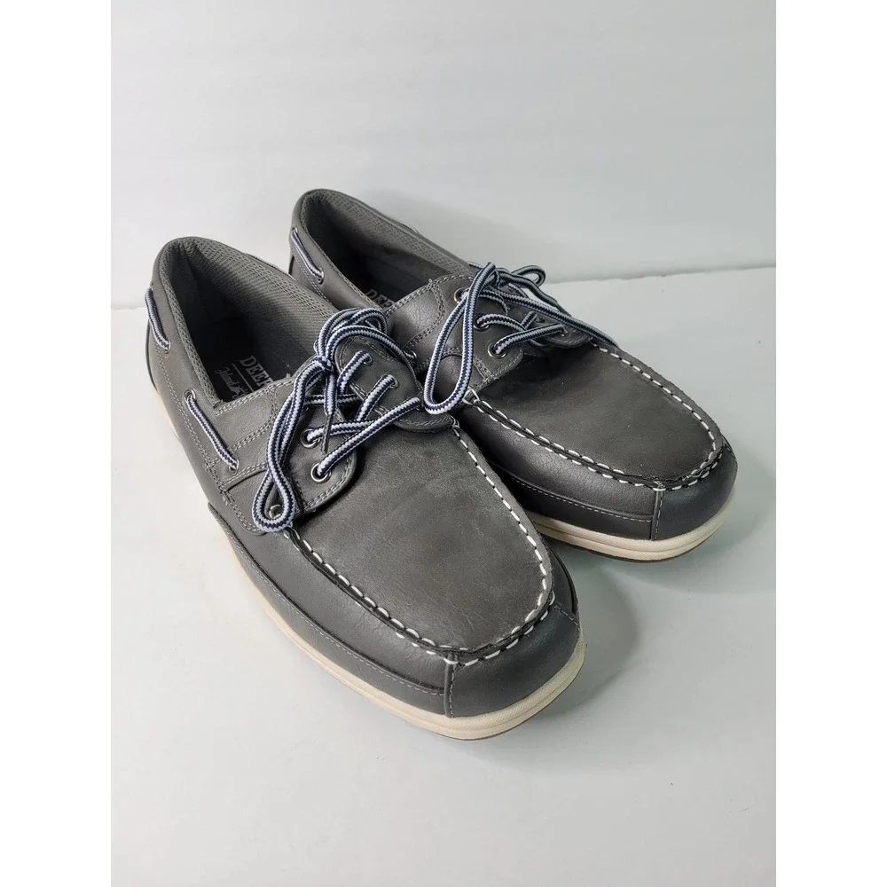 Deer Stags Mitch Grey Boat Shoes Men 10M Island Stags Memory Foam Loafers 23124‎